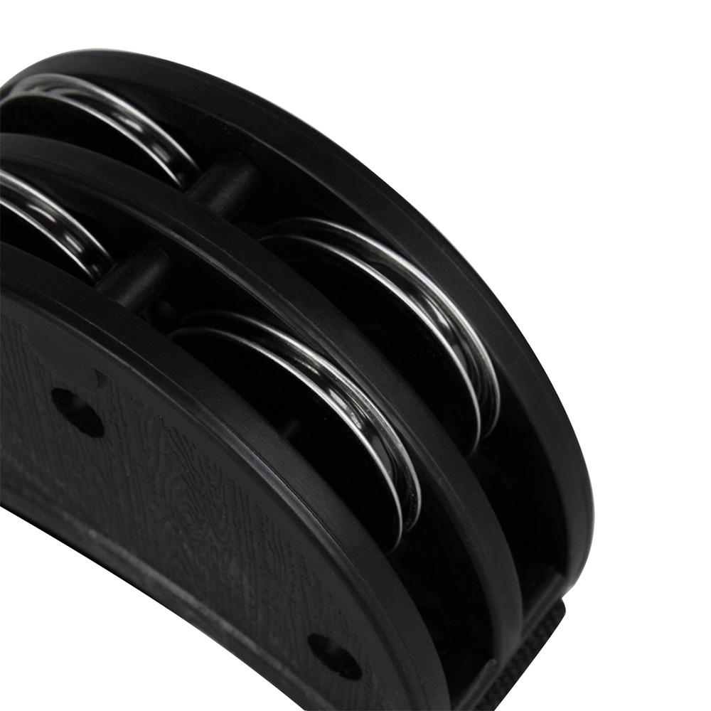 2PCS Black Color Foot Tambourine Metal+ABS Percussion Instrument Durable Ankle Shakers  Parties