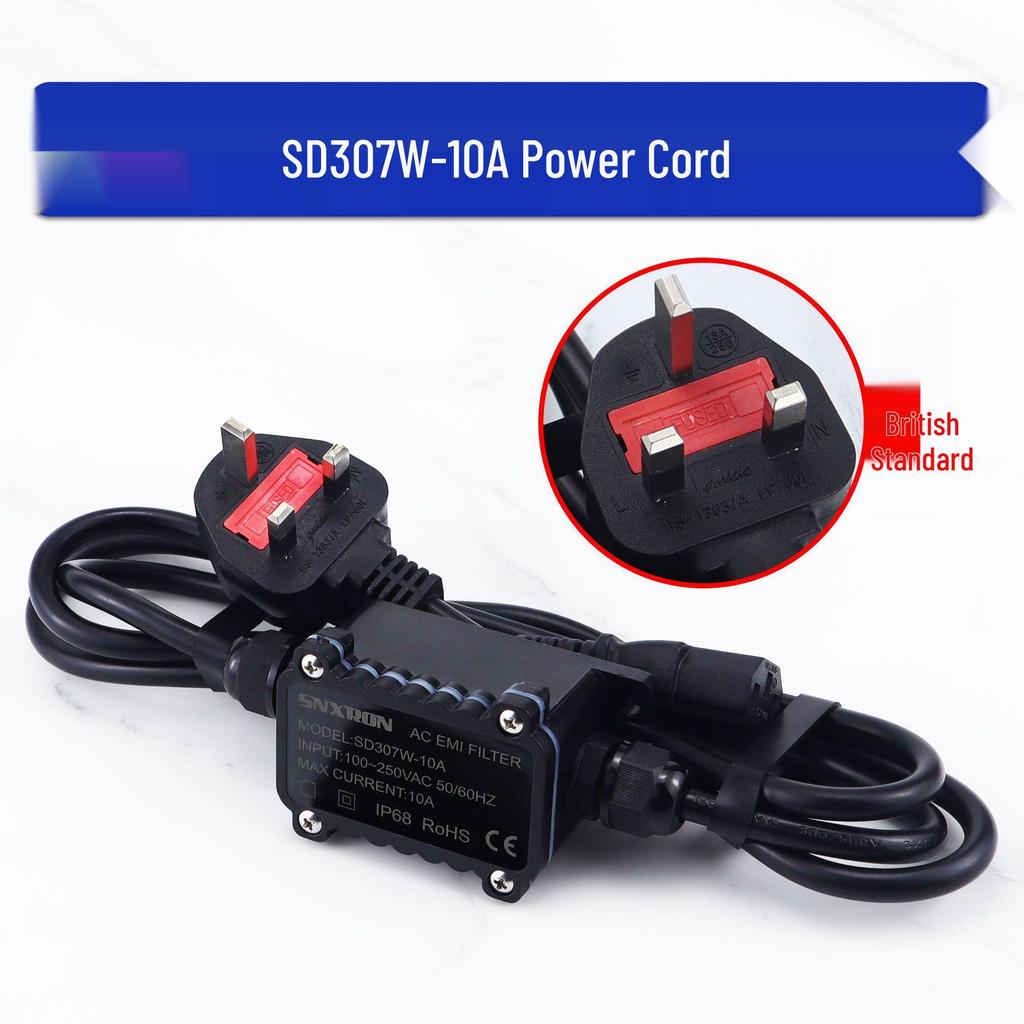 EMI 220V Single Phase 10A Power Cable with C13 Interface & Anti-interference Filter for HIFI Audio