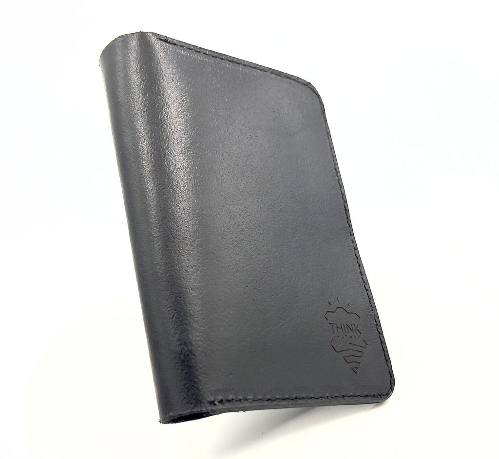 Black Handmade Leather Passport Wallet