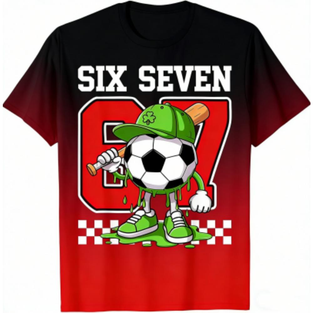 Fashion Kids T-Shirt Funny 67 Six Seven Print Boy and Girl Tees Top Summer Short Sleeve O Neck Casual Outdoor Kids Clothing