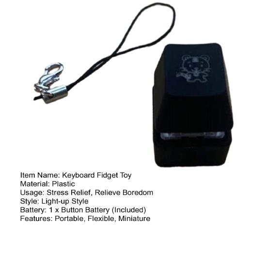 Fidget Keycap Toy Colorful LED Light Pocket-sized Finger Button Mini Clicker Relieve Boredom Sensory Toy