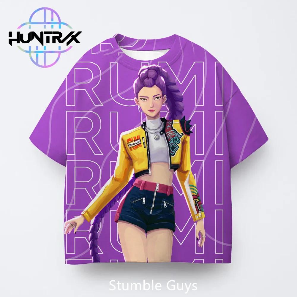 3D Мультяшная детская футболка с коротким рукавом Аниме Одежда Kpop Охотники на демонов Повседневная мода Летняя для мальчиков и девочек