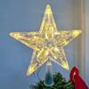 Christmas Tree Ornaments Top Stars LED Light Lamp Christmas Decorations For Home Xmas Trees New Year 2024 Navidad Natal Noel