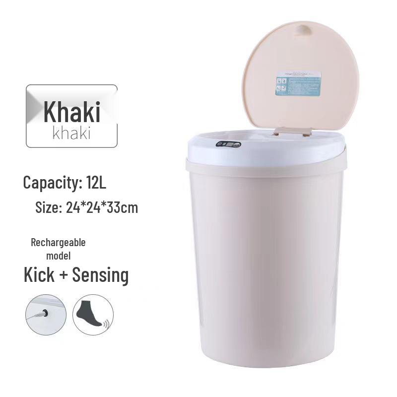 Бесшумное сенсорное мусорное ведро с крышкой для гостиной, спальни, ванной комнаты, кухни