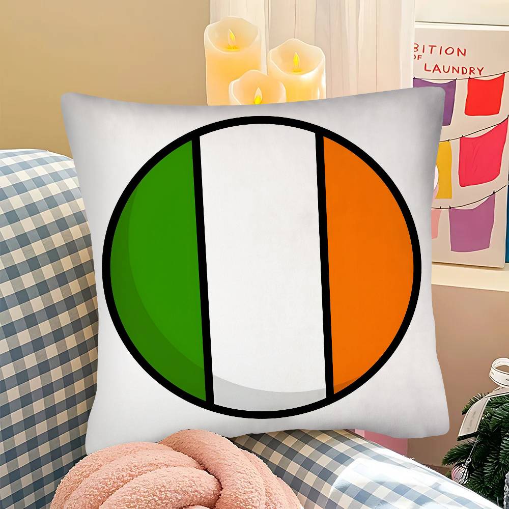 ПК Флаг Ирландии Ирландская арфа Erin Go Bragh Наволочка Модная квадратная наволочка Спальня Диван Комната Декор в стиле Ins Отдых