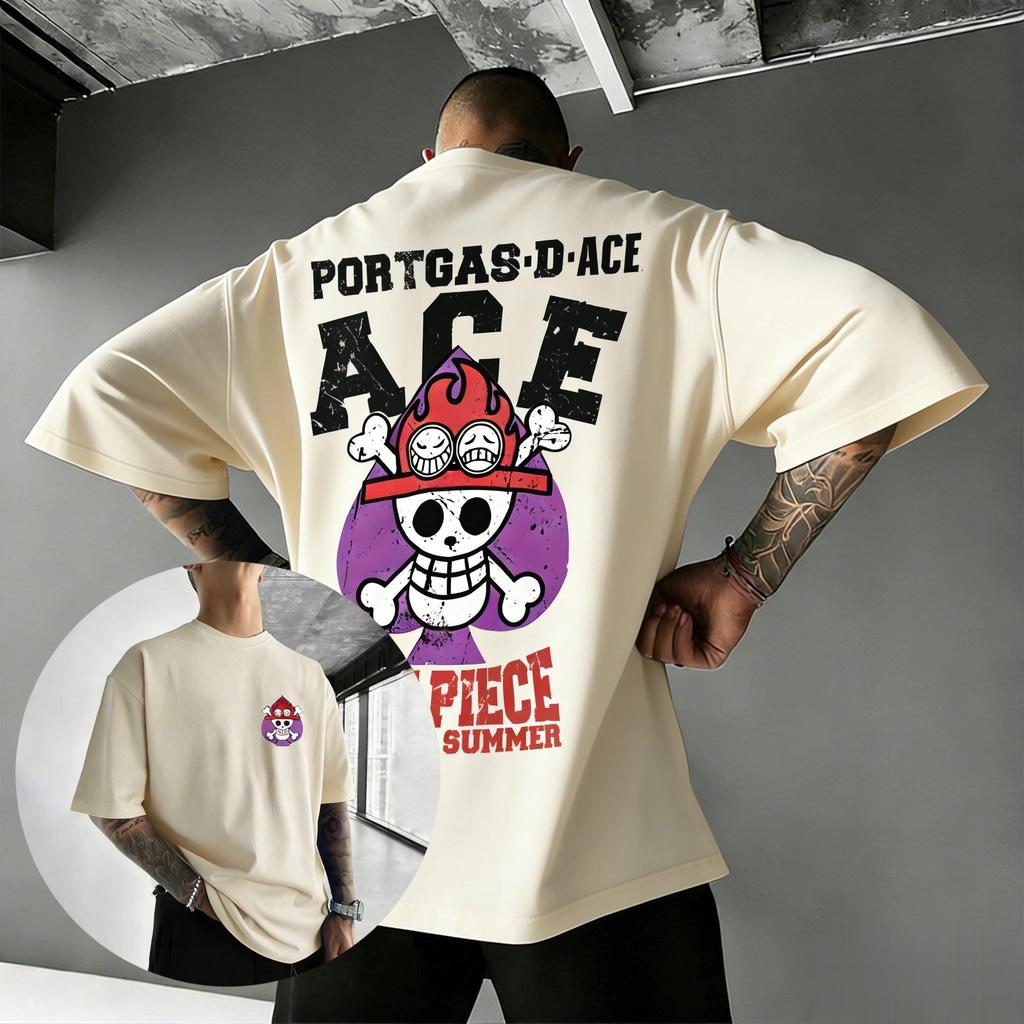 Unisex Ace One Piece Anime Graphic T Shirt Men Women 2026 Summer Cotton Short Sleeve Tee Streetwear Casual Top Skull Y2k Clothes