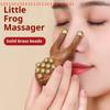 12 Медных Бусин Гуаша Массажер для Лица Инструмент Ручка из Сандалового Дерева Подтяжка Фасций Лица Ручной Массажер для Лица Антистатический Форма Лягушки Ручной