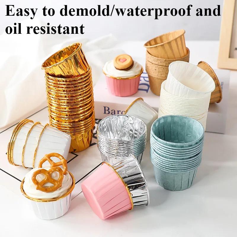 50/100 шт. Маленькая мини-упаковка для кексов, бумажные стаканчики для кексов, обертки для кексов, формочки для выпечки, коробки для кексов, инструменты для самостоятельного приготовления торта, кухонные принадлежности для выпечки