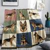 Nine grid dog cat fabric Print Flannel Blanket,High quality Comfortable for All Seasons,Home Decor,Warmth and Comfort,Perfect for Christmas Gifts