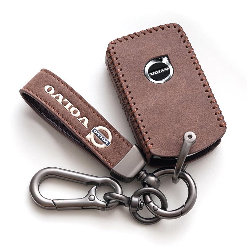 hzmuq8 New Leather Car Smart Remote Key Case Cover Holder Shell Fob For Volvo XC60 XC40 XC90 S90 V60 S60 V90 C40 Polestar 1 Polestar 2