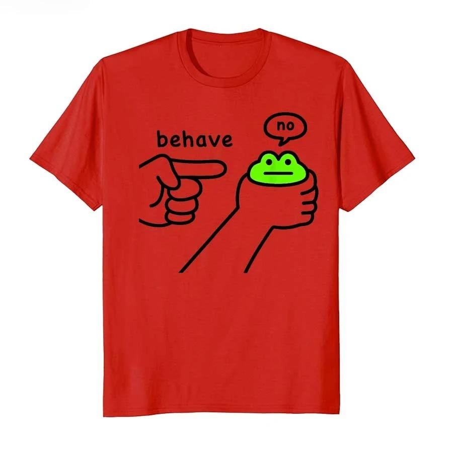 Dishonest Frog Funny Frog Meme Behave No Cartoon Design Tshirt For Unisex Women T Shirts Short Sleeve Tops