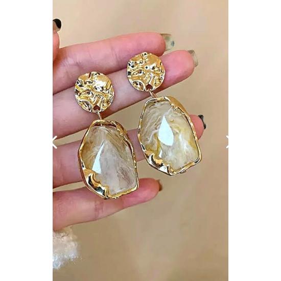 Кремовые серьги-капли Vintage Bone