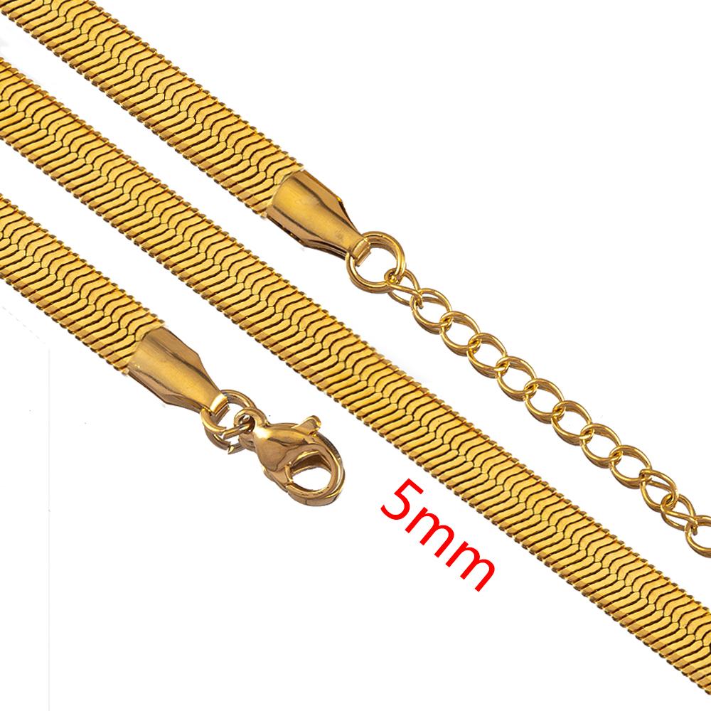 5pcs Stainless Steel Snake Chain Necklace Box Chain with Clasp Extended Chains DIY Men Jewelry Making Findings Accessor No Fade