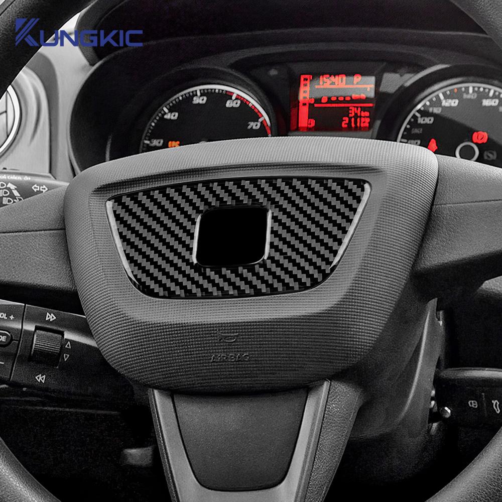 Наклейка из настоящего мягкого углеродного волокна для Seat Ibiza 2009 2010 2011 2012 2013 2014 LHD RHD Отделка центральной рамки рулевого колеса автомобиля Аксессуары