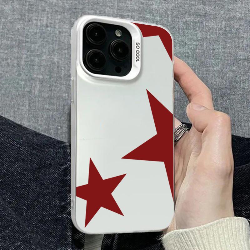 Минималистичный Чехол для Телефона с Узором Красной Звезды Для IPhone 17 Air Чехлы Для IPhone 16 Pro Max 15 14 13 12 11 16 Plus 16E 17 Air Чехол