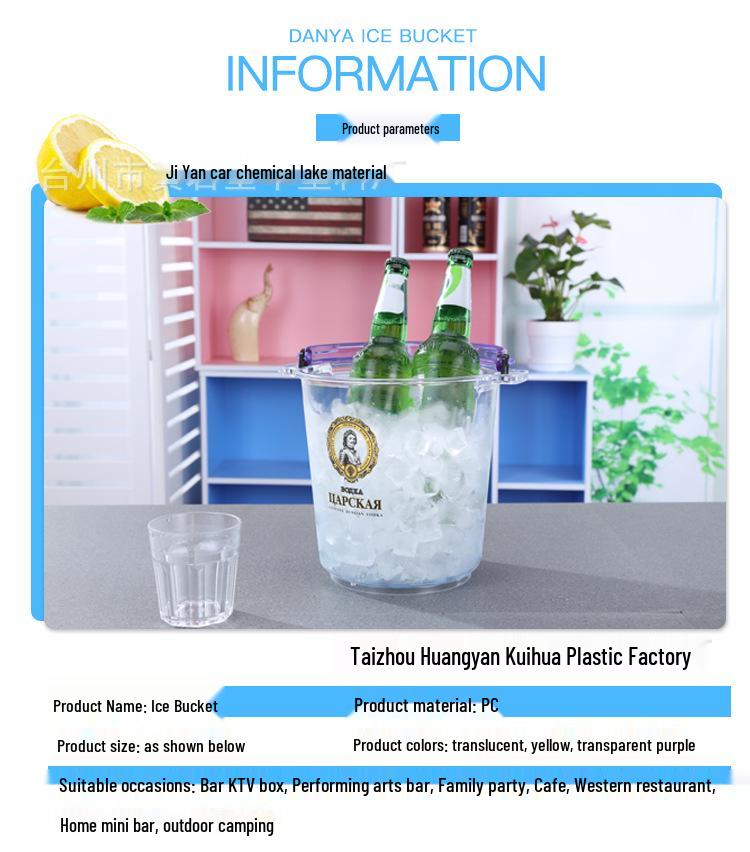 5L Portable Plastic Ice Bucket for Beer, Fruit, and Chilled Drinks