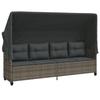 VidaXL Chaise Longue avec Auvent et Coussins, Siège avec Dossier, Transat avec Housse Jardin Terrasse Patio, Moderne, Gris 368337