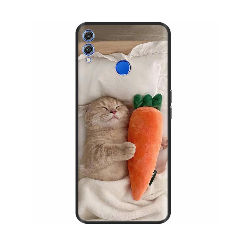 Для Honor 8X Чехол Мягкий Жидкий Силикон Полное Покрытие Чехол для Телефона Для Huawei Honor 8X Чехлы Honor8X Милый Панда Задняя Крышка Fundas