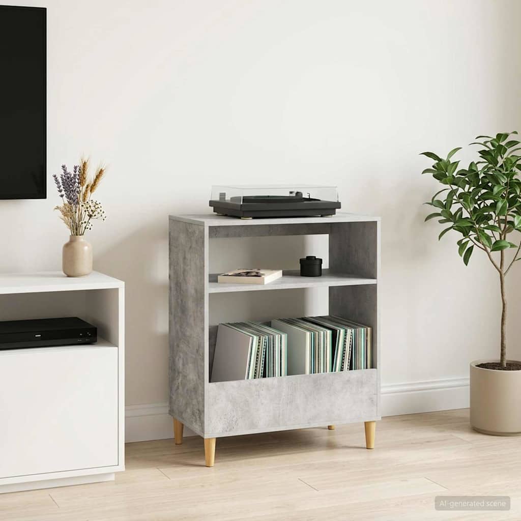 Turntable Stand Concrete Grey 71 x 39.5 x 83 cm Engineered Wood