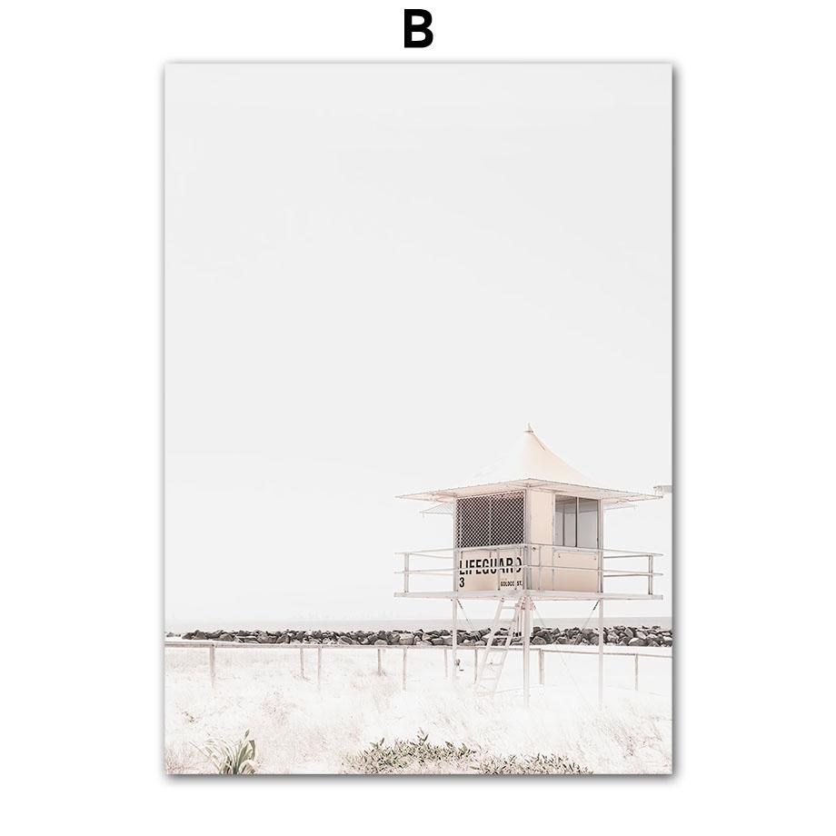 Белый пляж тыква птица цветок листья настенная живопись на холсте плакаты на скандинавскую тему и принты настенные панно для декора гостиной