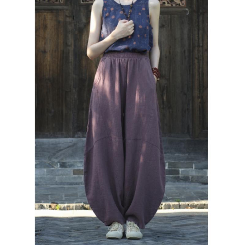 Женские ретро хлопковые и льняные обжаренные на песке свободные повседневные брюки шаровары для медитации Медитация Тайцзи брюки