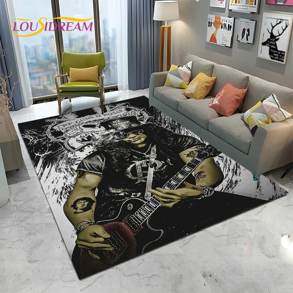 3D Hard Rock Band Guns N Roses Sign Carpet Rug для дома, гостиной, спальни, дивана, коврика для двери, детский коврик, нескользящий напольный коврик