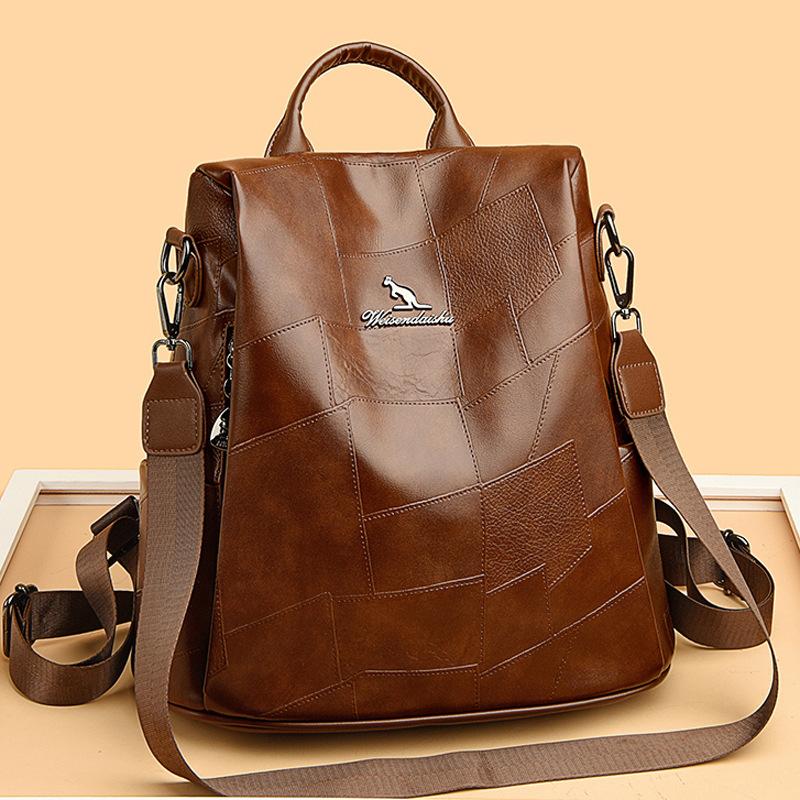 Женский рюкзак большой емкости, мягкая кожаная сумка через плечо, школьный рюкзак для школьников, дорожный рюкзак
