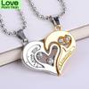 Unique Carved Design Fashion Friends Jewelry Gift Love Couple Necklace Necklace Heart -Shaped Pendant Pendant