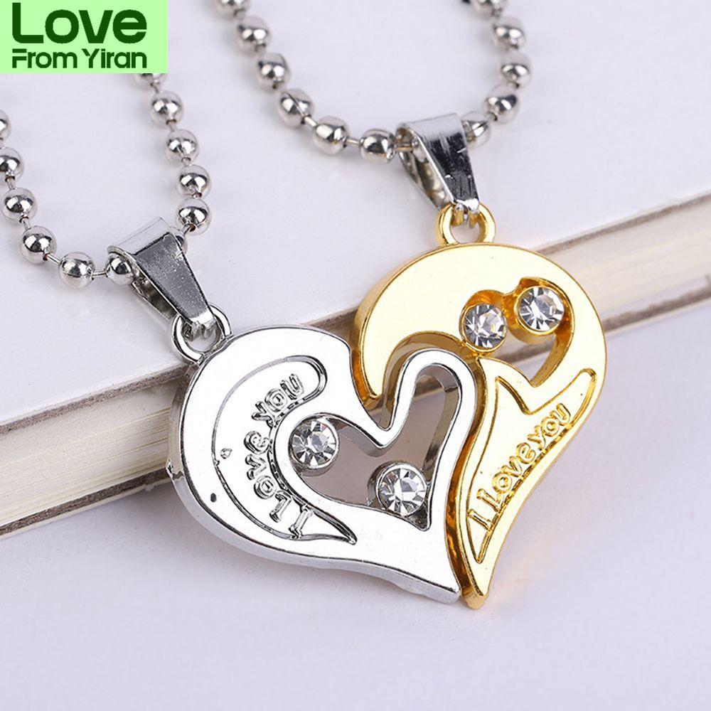 Unique Carved Design Fashion Friends Jewelry Gift Love Couple Necklace Necklace Heart -Shaped Pendant Pendant