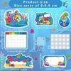 90 Pcs Sea Calendar Bulletin Board Set Pocket Chart Seasons Weather Chart Ocean Theme Classroom Decor Monthly Calendar for School Classroom Home