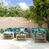 VidaXL Garden Lounge Set 7 Pcs, Sofa with Footrest, Furniture Set with Coffee Table Patio Terrace, Rustic, Wood 3186199