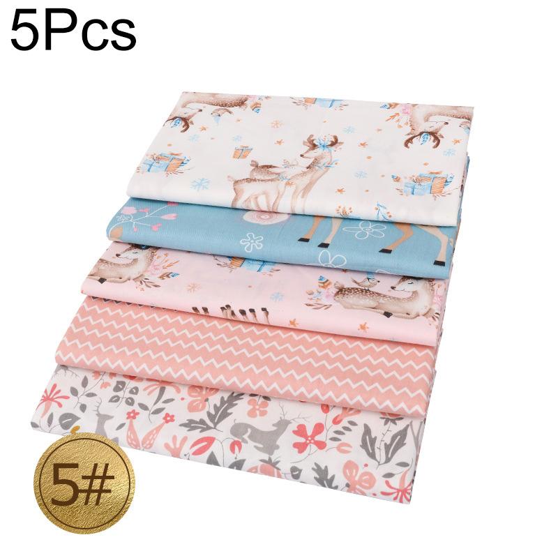 5pcs/Lot Sewing Quilting Fabrics Handmade Material Printed Cloth 25x25cm Patchwork DIY Christmas Series Cotton Fabric