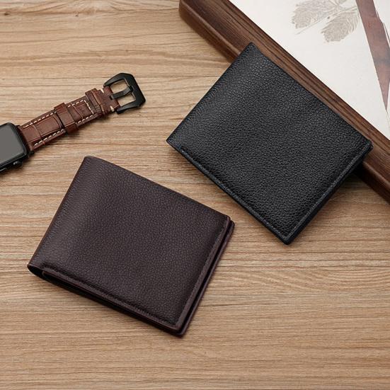 Мужской кошелек из искусственной кожи, однотонный, держатель для кредитных карт с несколькими карманами