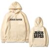 Christian Good News Jesus Saves for God So Loved Bible Verse Print Hoodie Men's Streetwear Male Casual Fleece Pullover