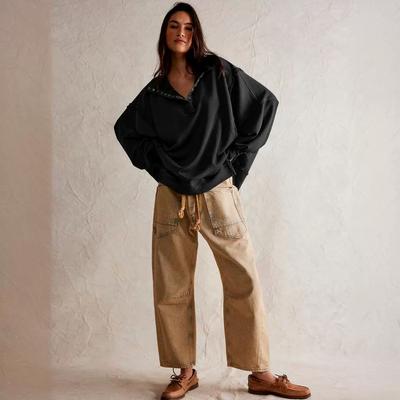 Женская куртка-свитшот с декоративным верхом и разрезом на рукавах-фонариках, воротником-поло, на весну и осень