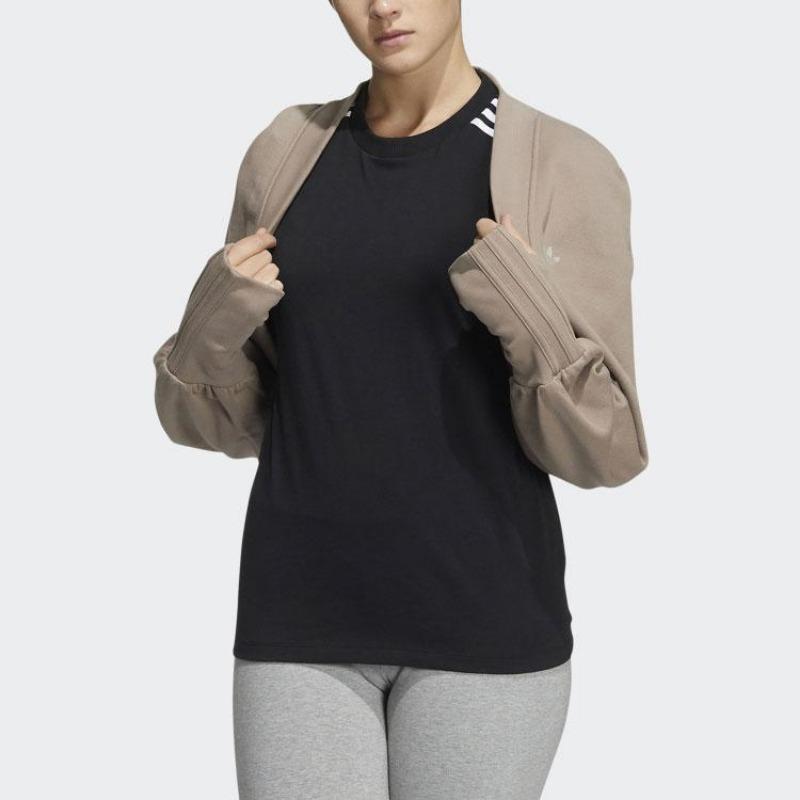 adidas Оригиналы Женский короткий вязаный кардиган-болеро светло-хаки HC3822