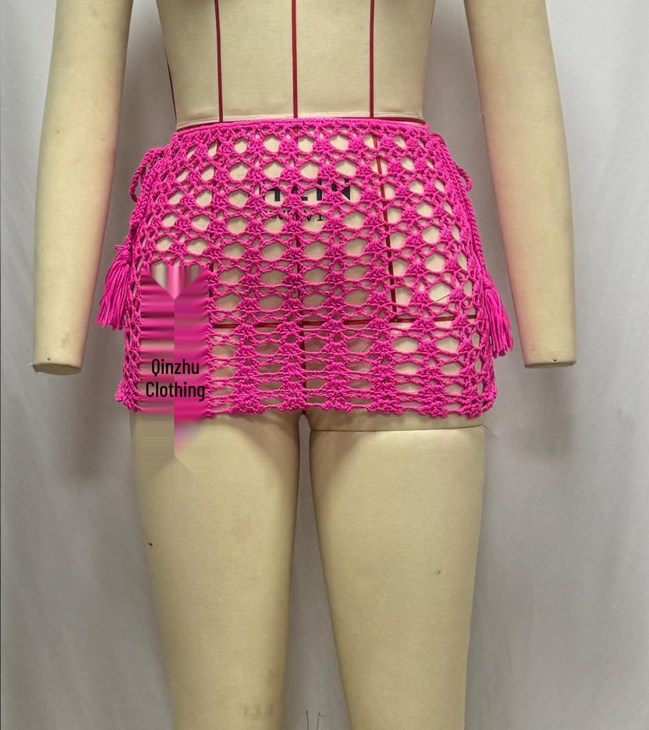 Женская мини-юбка бодикон из сетки с вырезами для пляжного отдыха