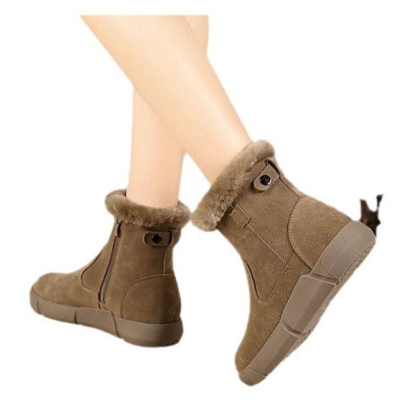 New Style Snow Boots, Thickened Mid-calf Boots, Cotton Shoes with Sponge Soles and Women's Shoes
