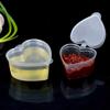 20pcs with Hinged Lids Love Shape Seasoning Box Plastic Pigment Paint Box  Takeout Package