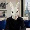 Eco-friendly Soft Latex Masque Rabbit Head for Adults, Realistic Bunny Hood, Versatile Costume All Ages Halloween Animal Carnival Cosplay Party