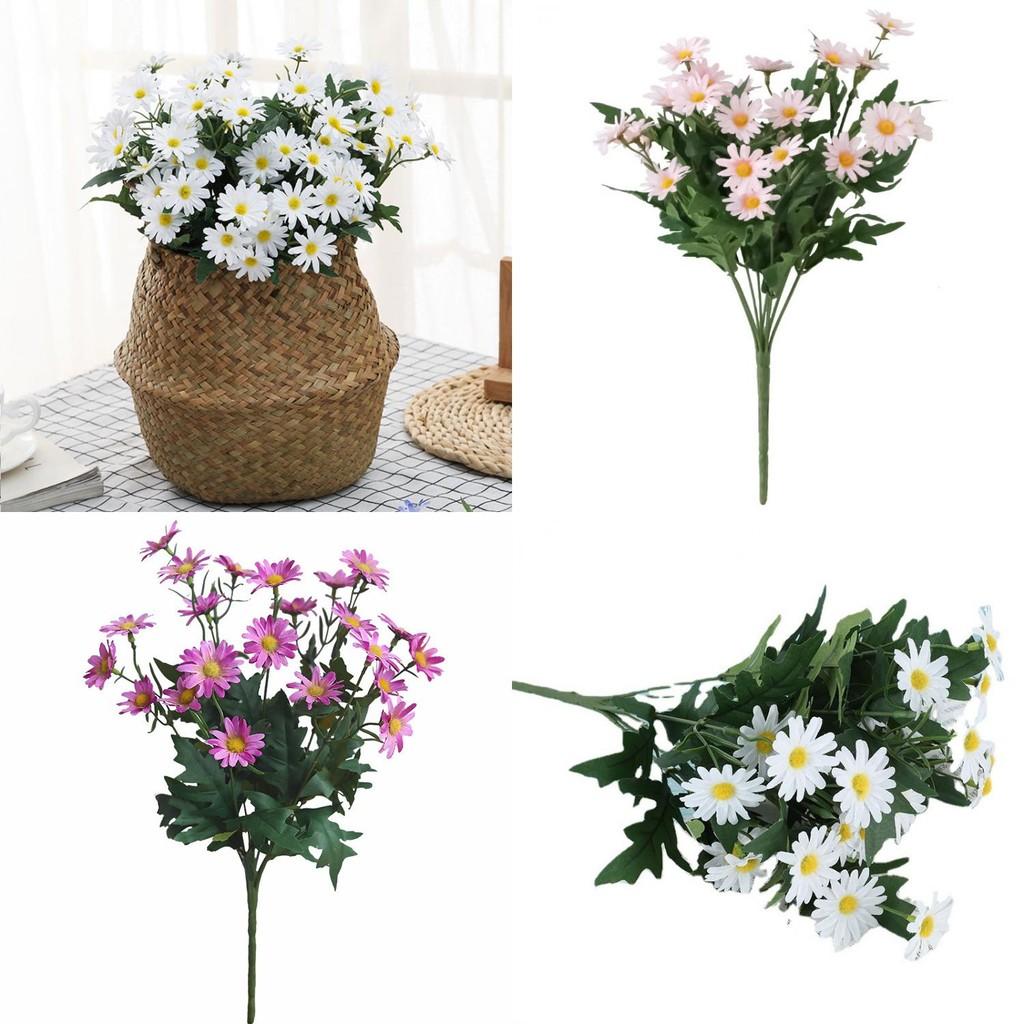 Small Fresh Daisy Artificial Flower Spray With Silk Craft For Living Room Decoration And Photo Studio Use