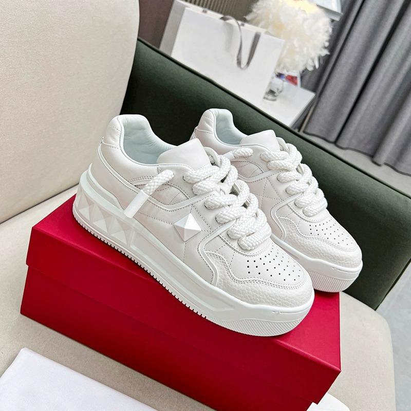 Little White Shoes Men's Thick-soled Heightening Shoes Autumn Breathable White Board Shoes New Men's Shoes Muffin Sole Casual Shoes Tide