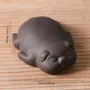 Handmade Yixing Zisha Clay Pig Tea Pet Figurine for Gongfu Tea Ceremony Cute Lucky Piggy Decoration for Home Office Tea