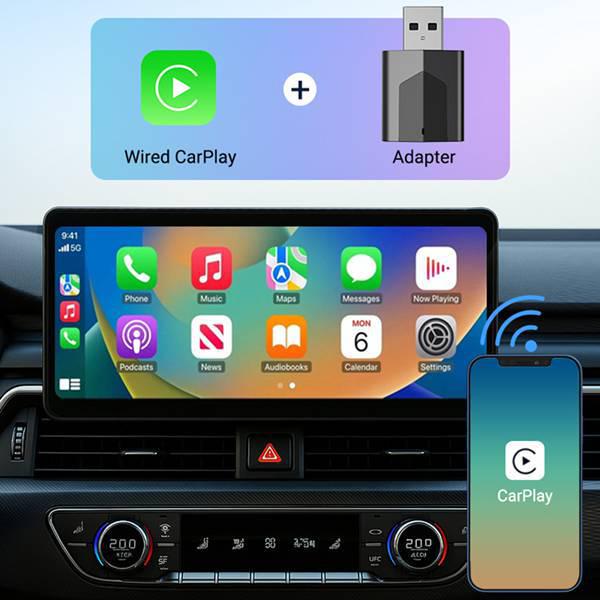 Single Black ABS Bluetooth 5.0 Wired to Wireless CarPlay Converter