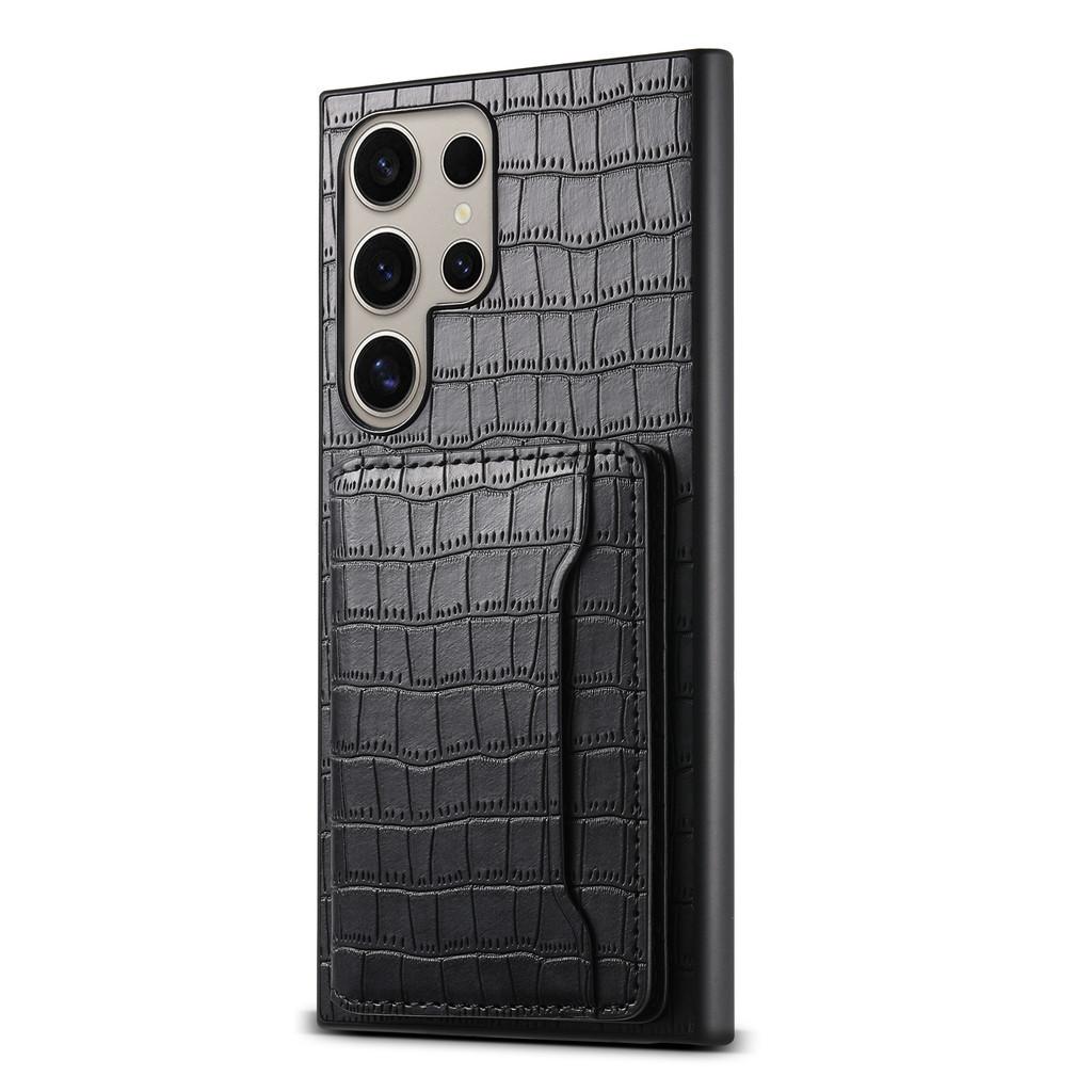 Роскошный кожаный чехол с текстурой крокодила для Samsung Galaxy S24 Ultra S23 Plus S21 FE Слот для карт Кошелек Откидная подставка Чехол для смартфона