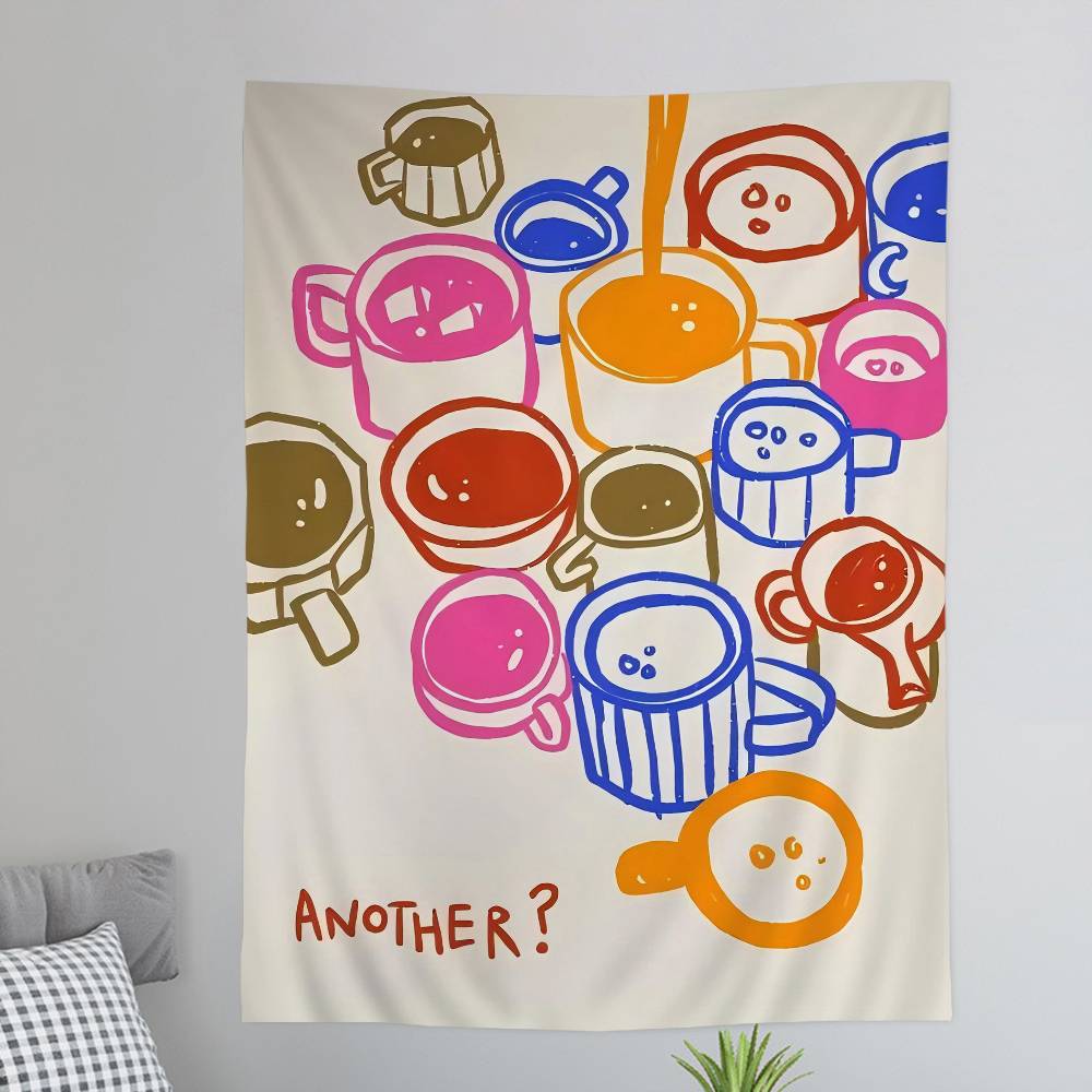 Красочная Линейная Абстрактная Tapestry с Диаграммой ЕДЫ и НАПИТКОВ Домашний Декор богемский декор гадание Настенное Полотно Декор Дома
