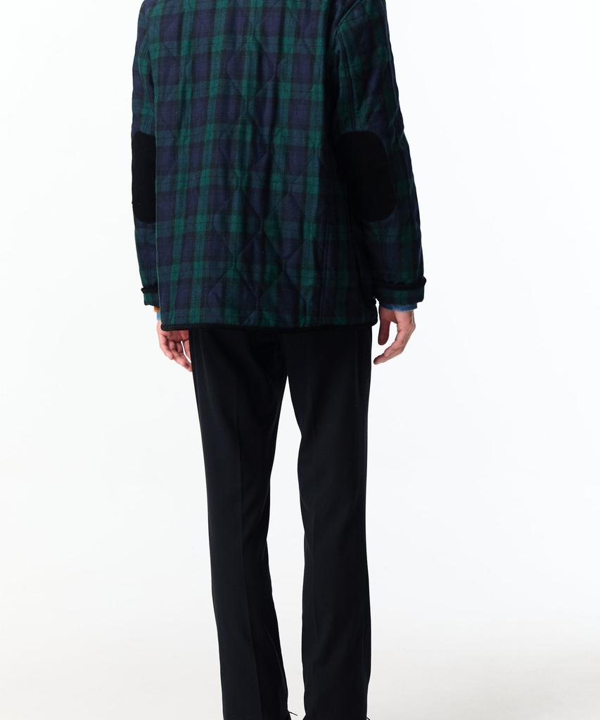 Man On The Boon Corduroy Patch Check Padded Jacket_Green 4714309012