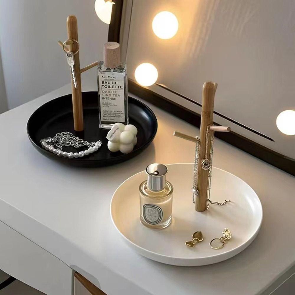Creative Storage Tray Wooden Bathroom Shelf Miscellaneous Organizer Jewelry Hanging Rack  Candy
