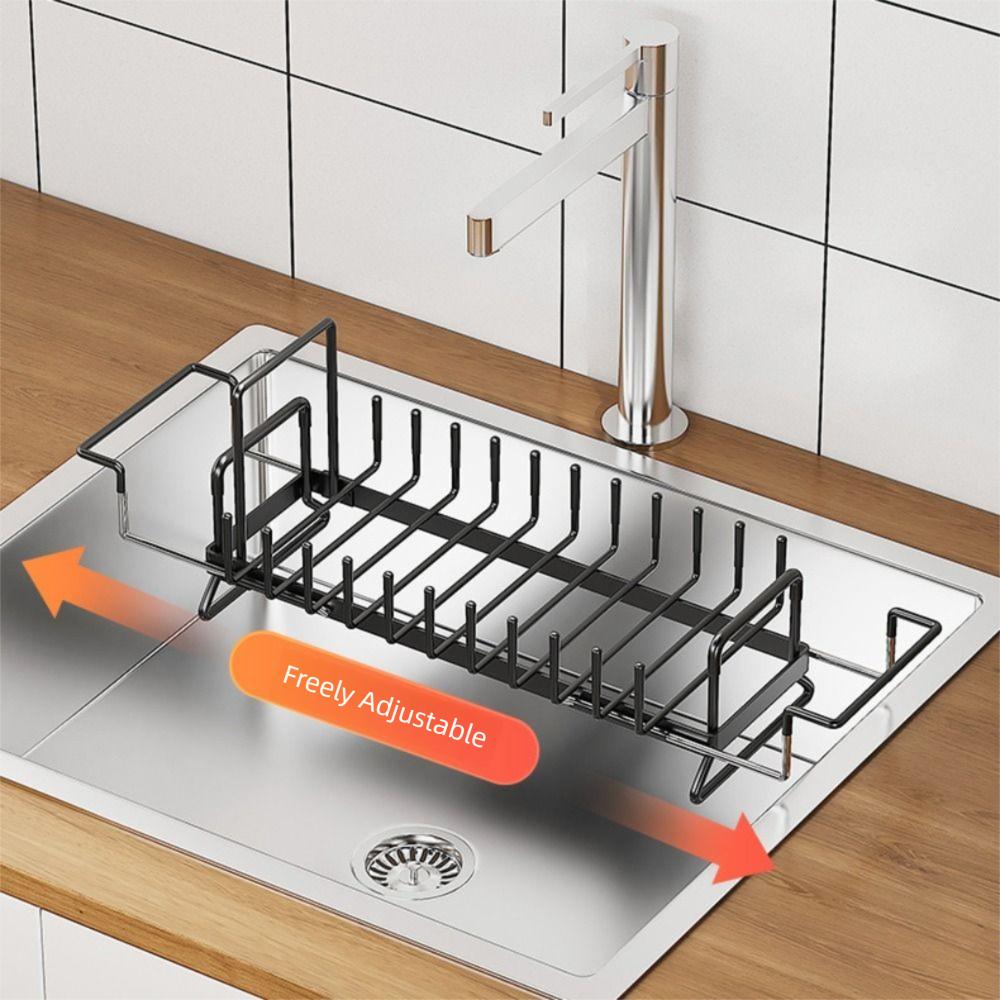 Компактная настольная сушилка для посуды с выдвижным поддоном, стойка для хранения посуды, раковина