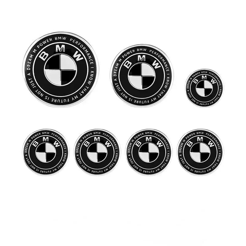 7 шт. Эмблема на капот для BMW Логотип к 50-летию 82 мм + Задний значок 74 мм + Колпак ступицы колеса 68 мм + Наклейка на руль 45 мм